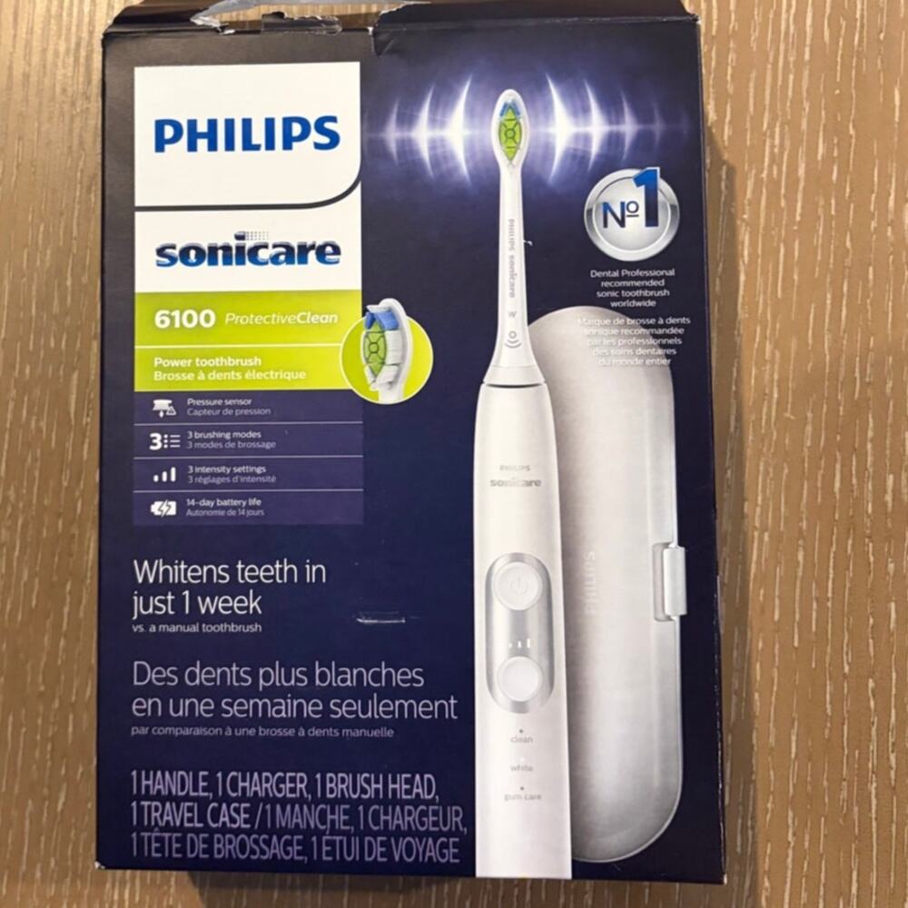 Philips Sonicare 6100 ProtectiveClean Electric Toothbrush - White HX6877/21 NEW